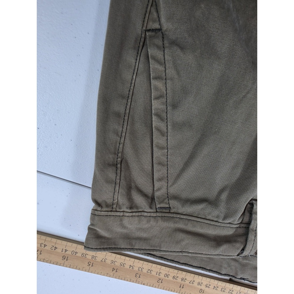 Y2K Gap Pants Mens 31x30 Green Canvas Hayes Faded Button Fly Workwear - Picture 5 of 11